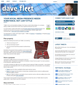 New davefleet.com homepage