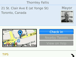 Foursquare location information on SocialScope