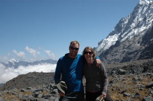 Dave Fleet and Caralin Ruth at Salkantay Pass